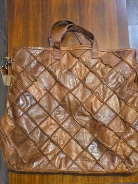 Monserat De Lucca Leather Patch Tote Bag - Brown